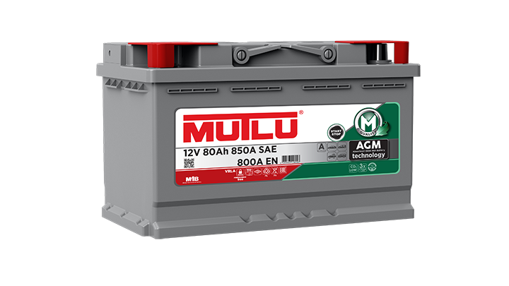 L4.80.080.A Mutlu Akü 12V 80Ah 800A EN AGM (Start- Stop)
